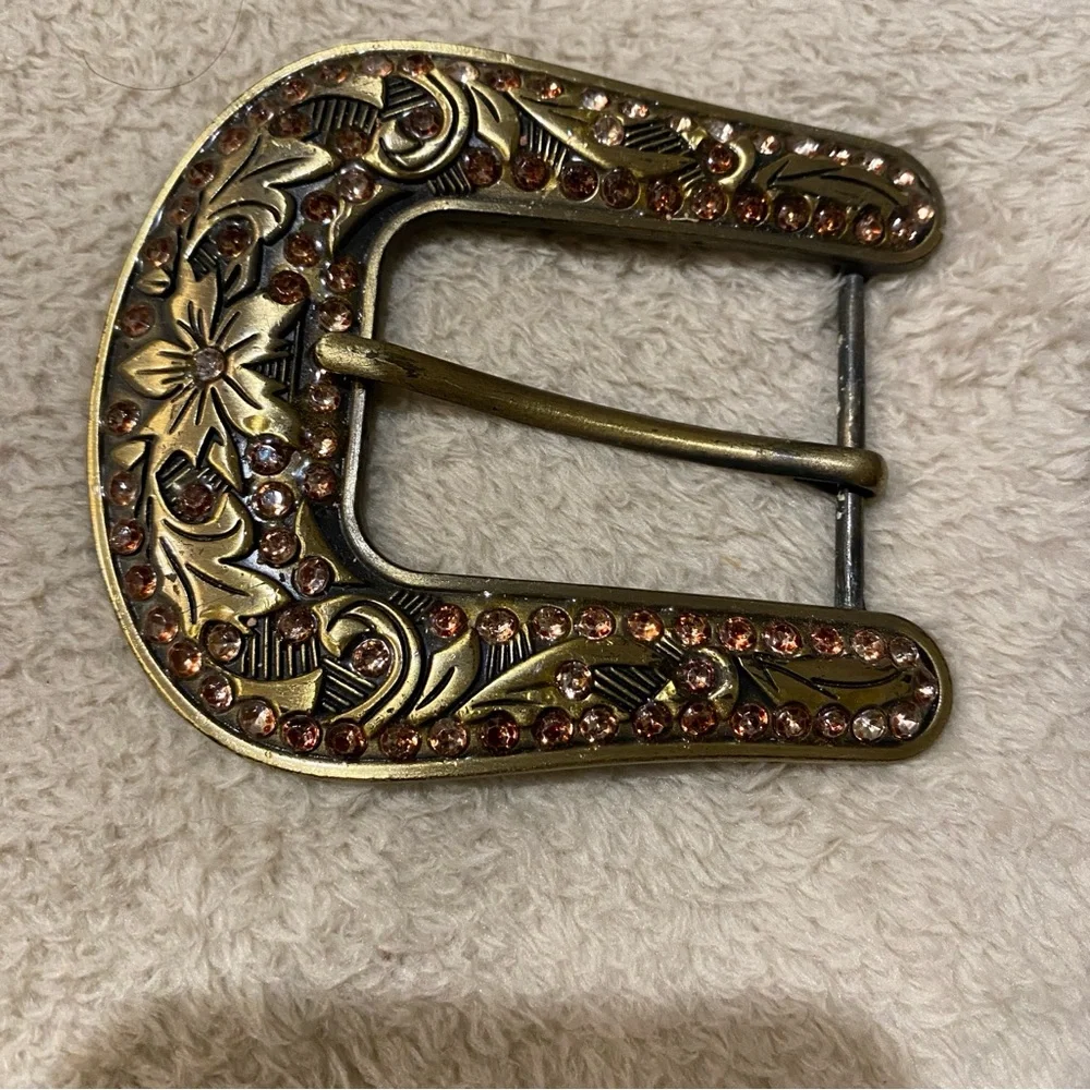 Antique Gold Bling Belt Buckle Set cowgirl glam western chic rodeo ranch festiva